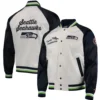 Seattle Seahawks Tommy Hilfiger Satin Varsity Jacket - Image 3