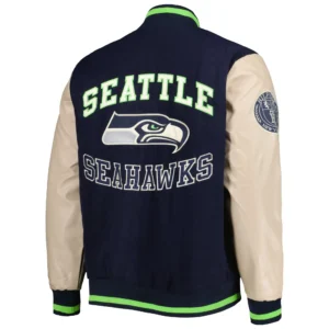Alternative view of Seattle Seahawks Tommy Hilfiger Wool & Leather Varsity Jacket
