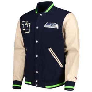 Seattle Seahawks Tommy Hilfiger Wool & Leather Varsity Jacket