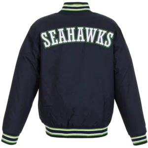 Alternative view of Seattle Seahawks Tournament Satin Varsity Jacket