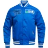 Seattle Seahawks Vintage Classic Rib Satin Varsity Jacket