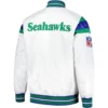 Seattle Seahawks Full-Snap Vintage Satin Varsity Jacket - Image 2