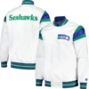 Seattle Seahawks Full-Snap Vintage Satin Varsity Jacket - Image 3