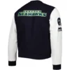 Seattle Seahawks classic Logo Navy & White Varsity Jacket - Image 2