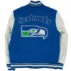 Alternative view of Seattle Seahawks Letterman Wool & Leather Varsity Jacket