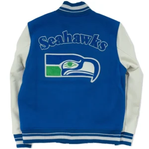 Alternative view of Seattle Seahawks Letterman Wool & Leather Varsity Jacket