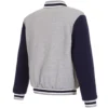 Seattle Seahawks Full Wool Two Tone Varsity Jacket Gray & Navy - Image 2