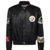Jeff Hamilton Steelers Pittsburgh Black Full Leather Jacket