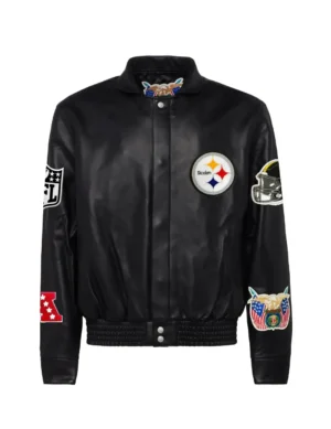 Jeff Hamilton Steelers Pittsburgh Black Full Leather Jacket