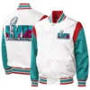 Super Bowl LVII Starter Pitch Box Full-Snap White Varsity Jacket - Image 3