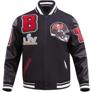 Tampa Bay Buccaneers Mashup Black Wool & Leather Varsity Jacket