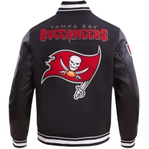 Alternative view of Tampa Bay Buccaneers Mashup Black Wool & Leather Varsity Jacket