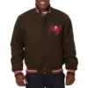 Tampa Bay Buccaneers Black Full Wool One Color Varsity Jacket