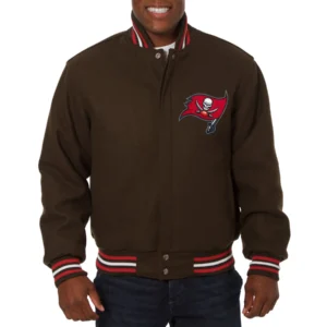 Tampa Bay Buccaneers Black Full Wool One Color Varsity Jacket
