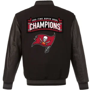 Alternative view of Tampa Bay Buccaneers Champions Teams Black Wool & Leather Reversible Varsity Jacket
