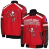 Tampa Bay Buccaneers G-III Sports by Carl Banks Red Power Racing Satin Varsity Jacket - Image 3
