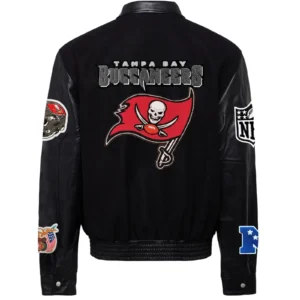 Alternative view of Tampa Bay Buccaneers Jeff Hamilton Wool & Leather Varsity Jacket