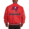 Tampa Bay Buccaneers Full Leather Red Varsity Jacket - Image 2