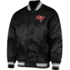 Tampa Bay Buccaneers Starter Black Locker Room Satin Varsity Jacket