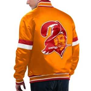Alternative view of Tampa Bay Buccaneers Home Game Orange Gridiron Classics Satin Varsity Jacket