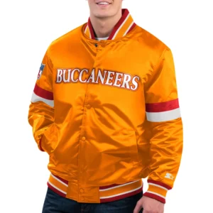 Tampa Bay Buccaneers Home Game Orange Gridiron Classics Satin Varsity Jacket