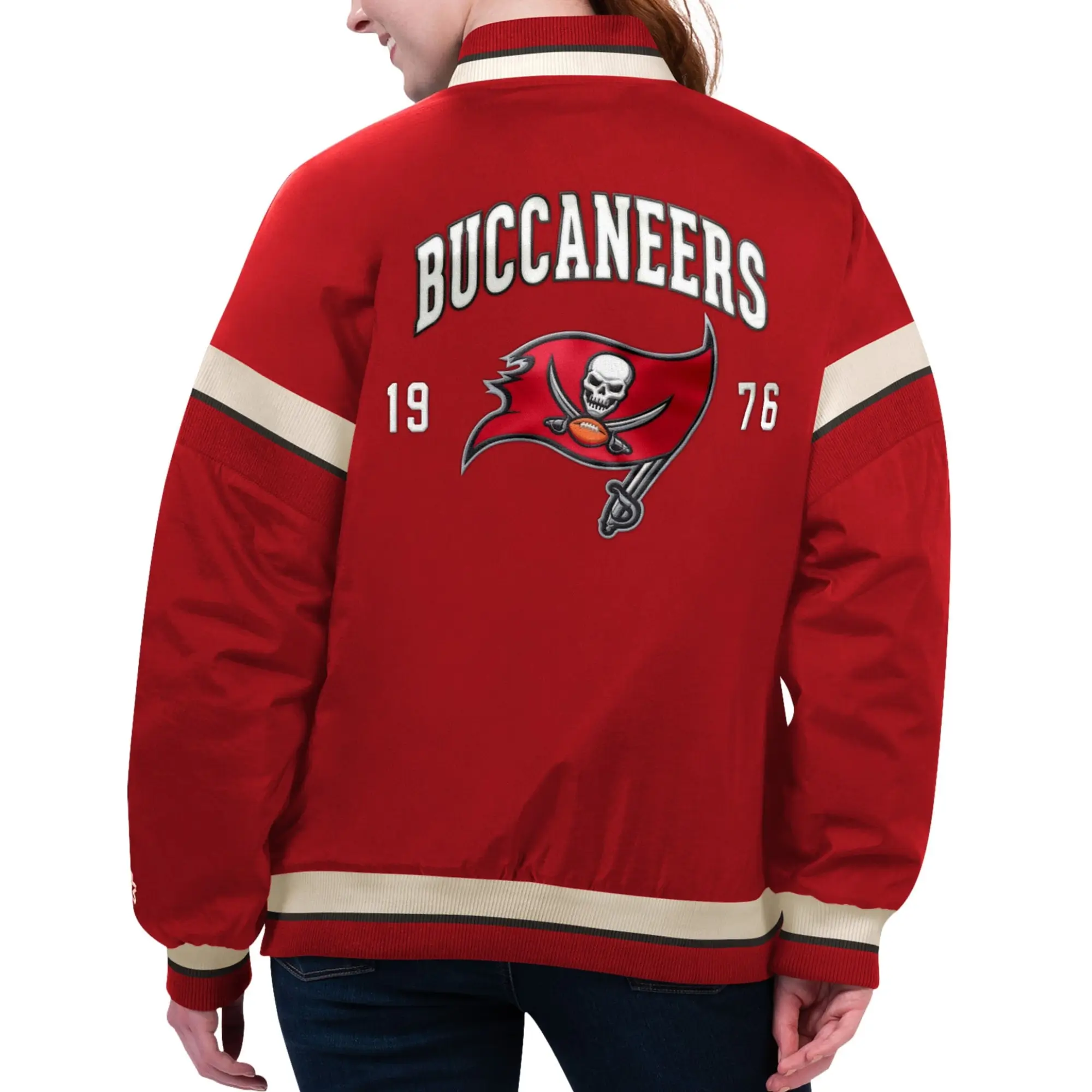 Tampa Bay Buccaneers Starter Red Tournament Satin Varsity Jacket - Image 2