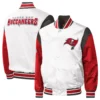 Tampa Bay Buccaneers Pitch Starter Throwback Satin Full-Snap Varsity Jacket - Image 3