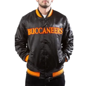 Tampa Bay Buccaneers Starter Vintage Full Snap Satin Varsity Black Jacket