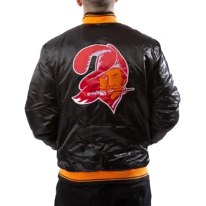 Alternative view of Tampa Bay Buccaneers Starter Vintage Full Snap Satin Varsity Black Jacket