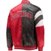Tampa Bay Buccaneers Leader Vintage Satin Varsity Jacket Red & Black - Image 3
