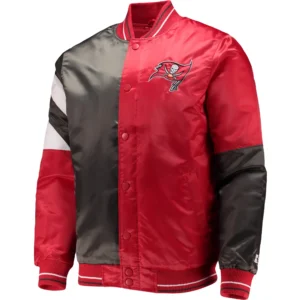 Tampa Bay Buccaneers Leader Vintage Satin Varsity Jacket Red & Black