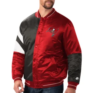 Alternative view of Tampa Bay Buccaneers Leader Vintage Satin Varsity Jacket Red & Black