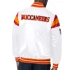 Tampa Bay Buccaneers Full-Snap Vintage Satin Varsity White Jacket - Image 2