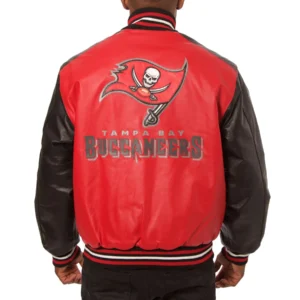Alternative view of Tampa Bay Buccaneers Team Players Full Leather Varsity Jacket Red & Black
