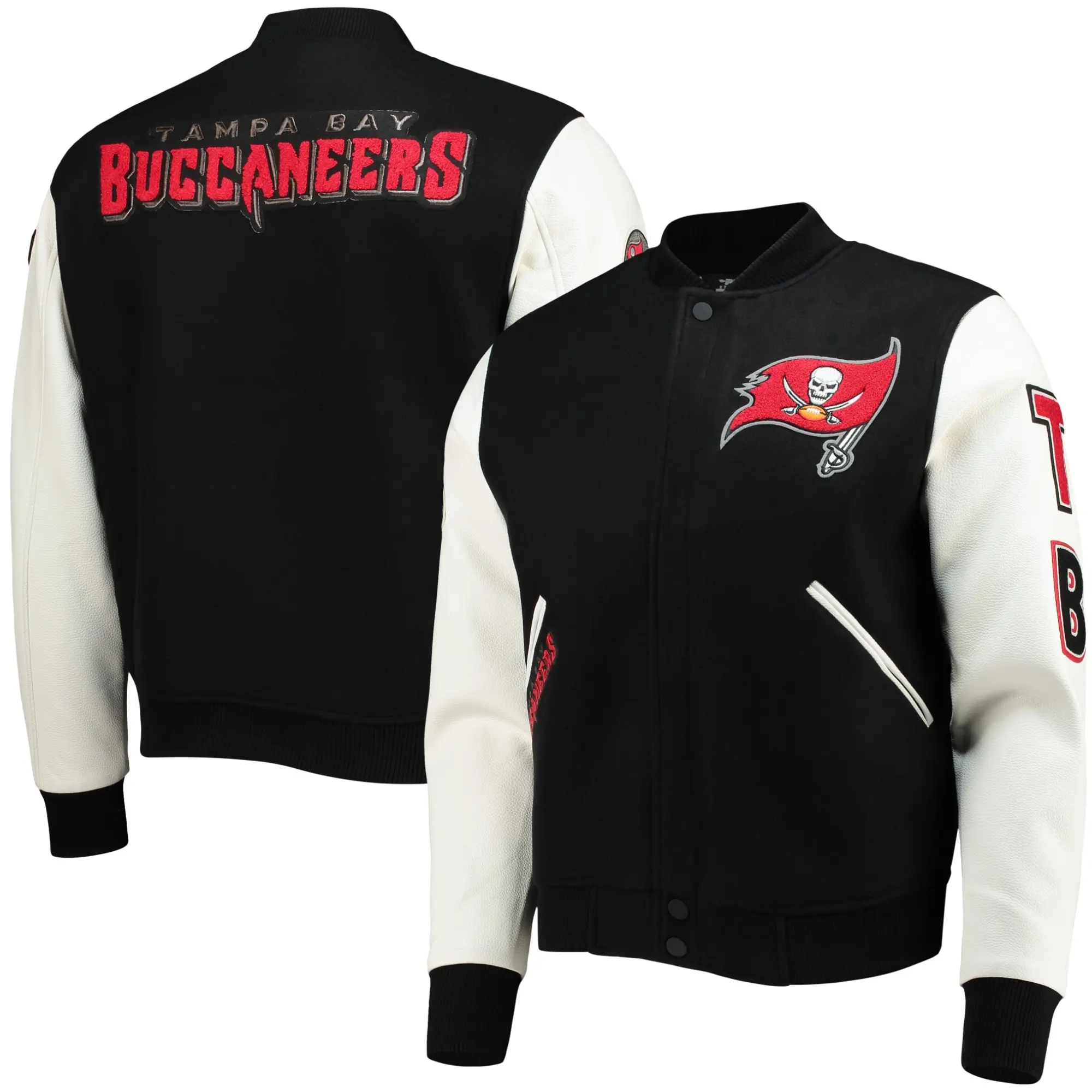 Tampa Bay Buccaneers classic Wool & Faux Leather Varsity Jacket - Image 3