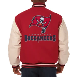 Alternative view of Tampa Bay Buccaneers Two Tone Wool & Leather Varsity Jacket Red & Cream