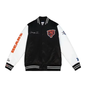 Team Origins Varsity Team Legacy Satin Jacket Chicago Bears