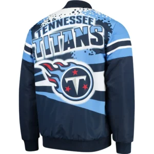 Alternative view of Tennessee Titans G-III Extreme Alpha Full-Snap Satin Varsity Jacket