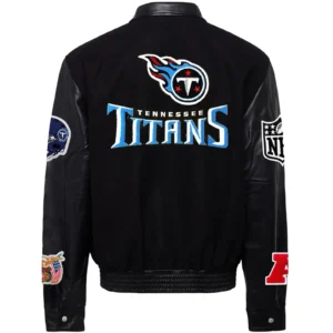 Alternative view of Tennessee Titans Jeff Hamilton Wool & Leather Varsity Jacket