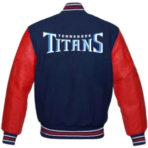Alternative view of Tennessee Titans Letterman Wool & Leather Varsity Jacket