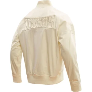 Alternative view of Tennessee Titans Pro Standard Neutral Full-Zip Satin Varsity Jacket