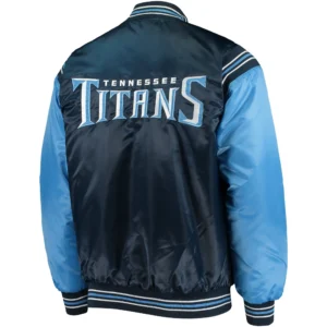 Alternative view of Tennessee Titans Starter The Enforcer Full-Snap Satin Varsity Jacket