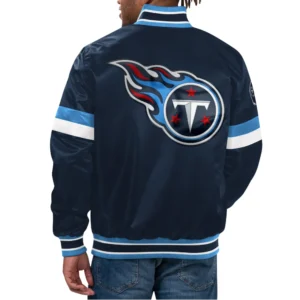 Alternative view of Tennessee Titans Starter Home Game Satin Full-Snap Satin Varsity Jacket
