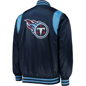 Alternative view of Tennessee Titans Starter Prime Time Twill Full-Snap Satin Varsity Jacket