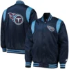 Tennessee Titans Starter Prime Time Twill Full-Snap Satin Varsity Jacket - Image 3