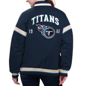 Alternative view of Tennessee Titans Starter Tournament Full-Snap Satin Varsity Jacket