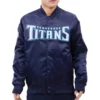 Tennessee Titans Wordmark Vintage Full-Snap Satin Varsity Jacket