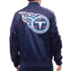 Tennessee Titans Wordmark Vintage Full-Snap Satin Varsity Jacket - Image 2