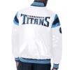 Tennessee Titans Starter White Satin Full-Snap Satin Varsity Jacket - Image 2