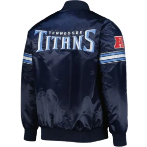 Alternative view of Tennessee Titans The Power Forward Team Players Satin Varsity Navy Jacket